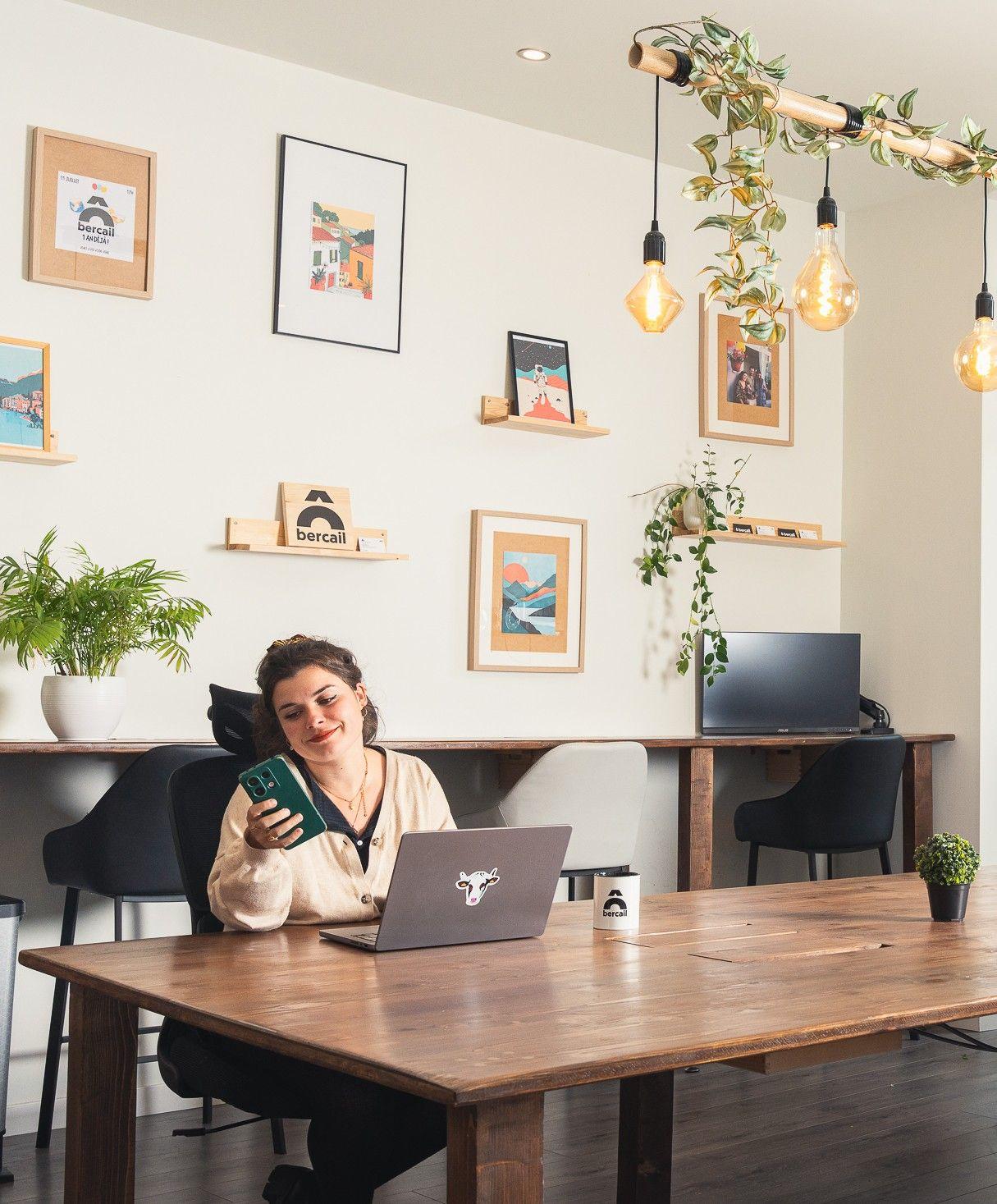 Open-plan coworking space with 9 ergonomic desks at Ô Bercail, Évian-les-Bains